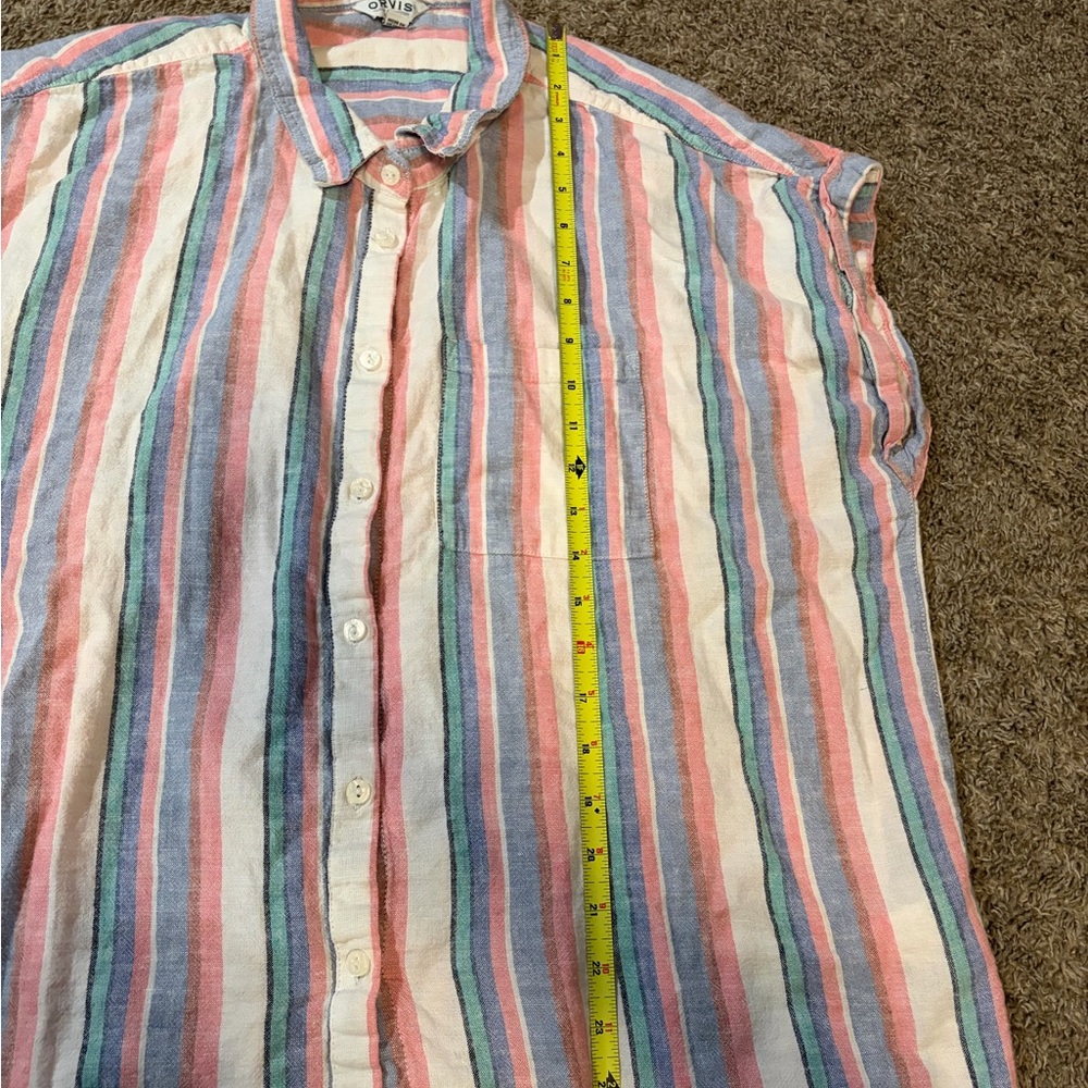 Orvis Women's Linen Blend Minimalist Short Sleeve Lightweight Top Shirt XL - Picture 9 of 9